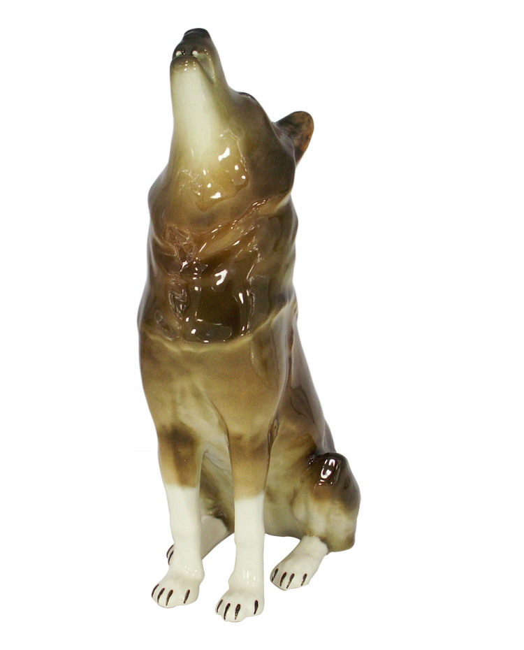 porcelain wolf figurine